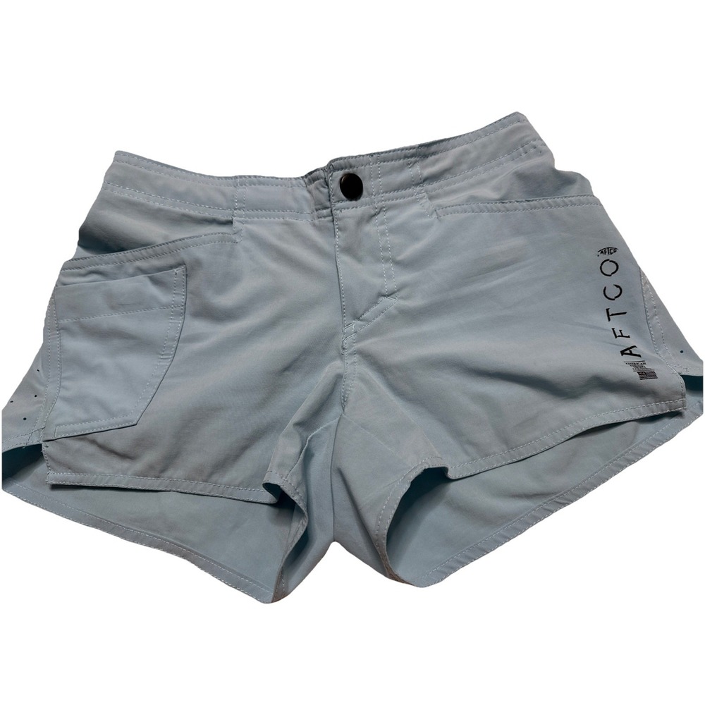 Aftco Shorts Women's Size 2 Light Blue Microbyte Fishing Shorts
